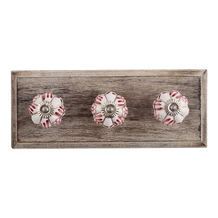 Silhouetted Brown Ceramic Wooden Hooks